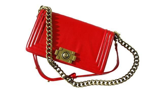 7A Chanel A30157 Red Calfskin mini Le Boy Flap Shoulder Bag Gold Hardware Online